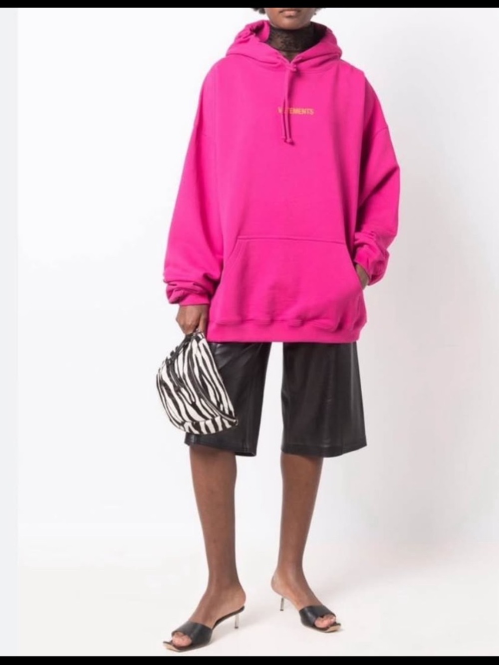 NWT Vetements logo-print oversized hoodie hot pink limited edition unisex